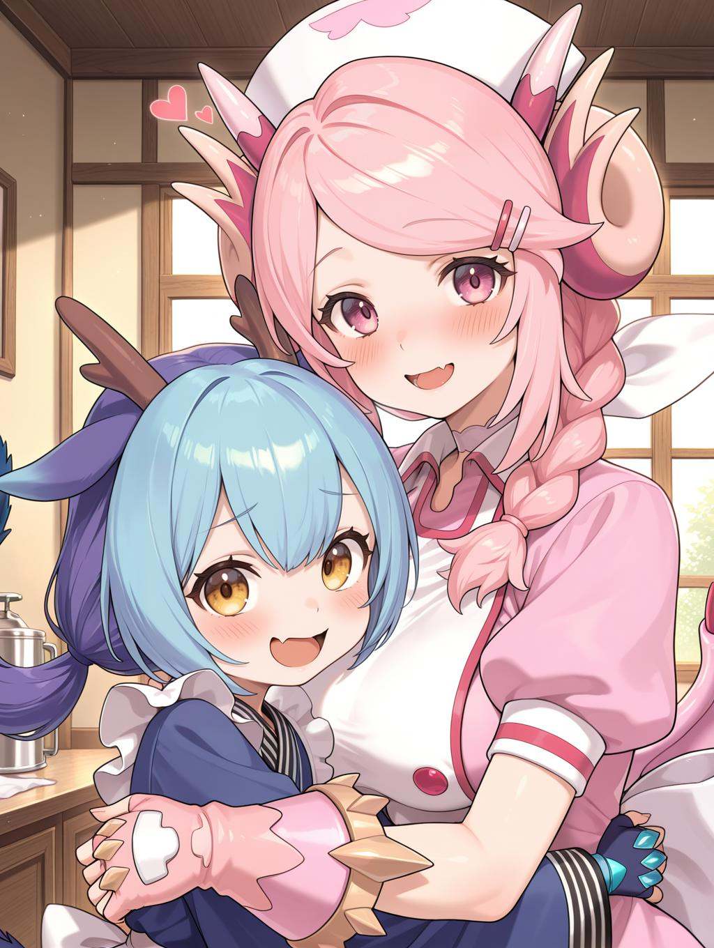 2girls,  open mouth,  blush on Tensor.Art