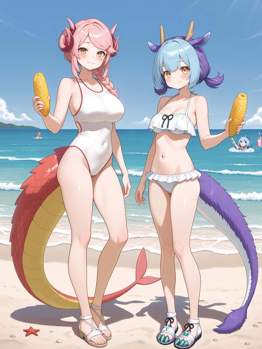 2girls,  blush,  smile on Tensor.Art