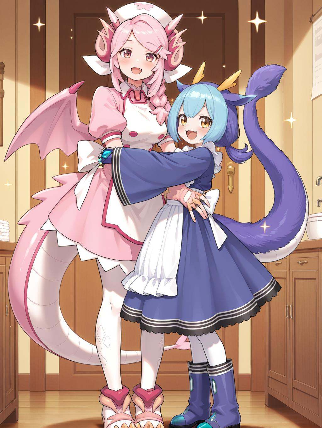 hug,  2girls,  smile on Tensor.Art