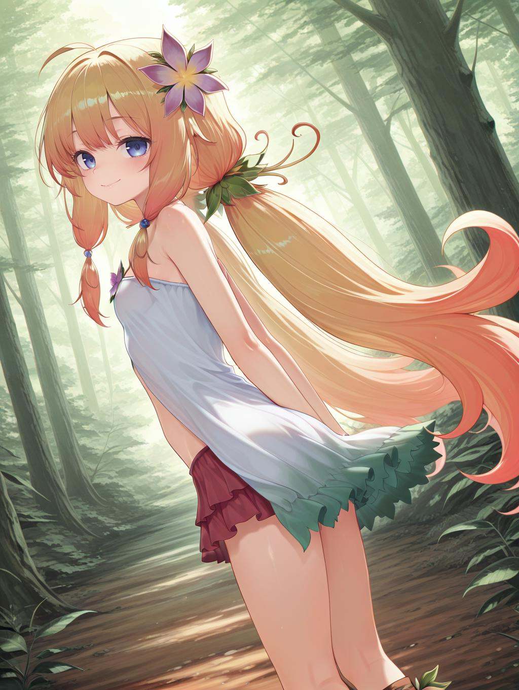 leaf hair ornament,  plant girl,  traptrix nepenthes on Tensor.Art