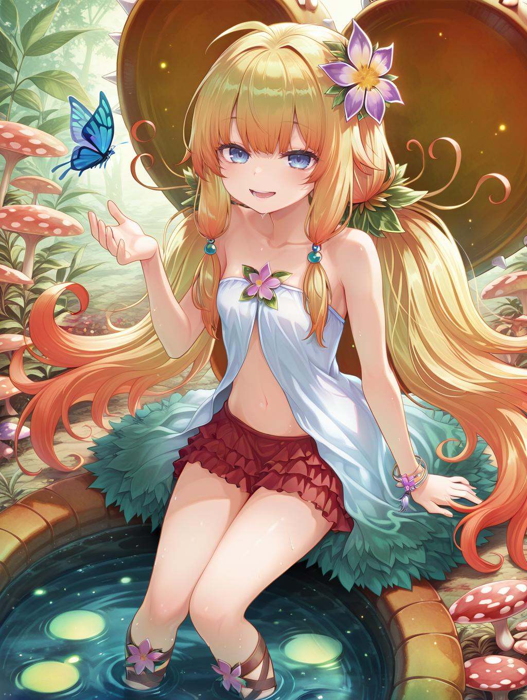 leaf hair ornament,  plant girl,  traptrix nepenthes on Tensor.Art