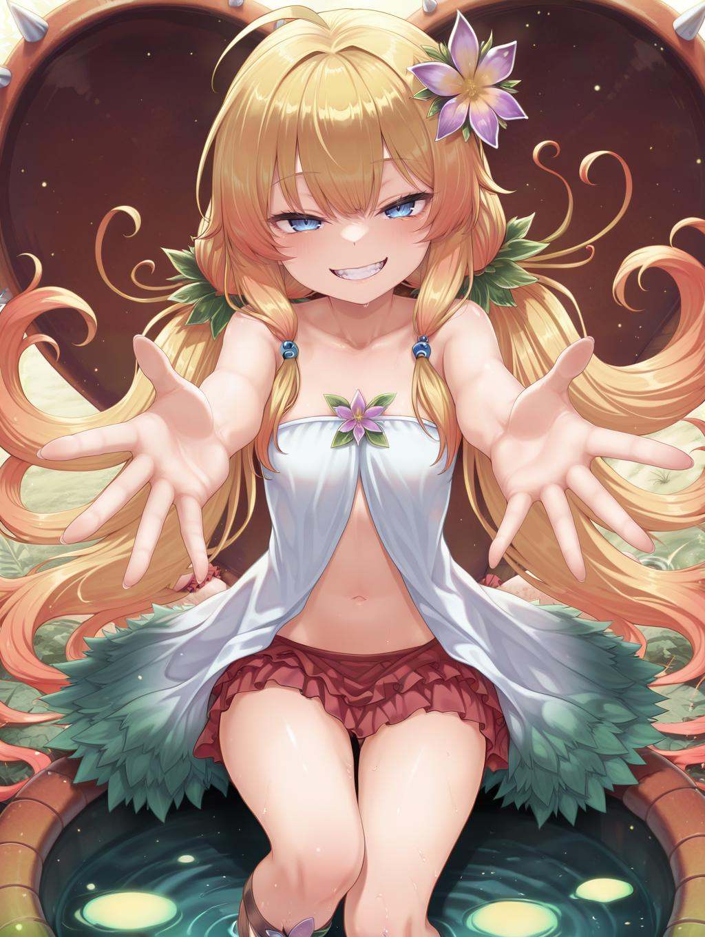 leaf hair ornament,  plant girl,  traptrix nepenthes on Tensor.Art