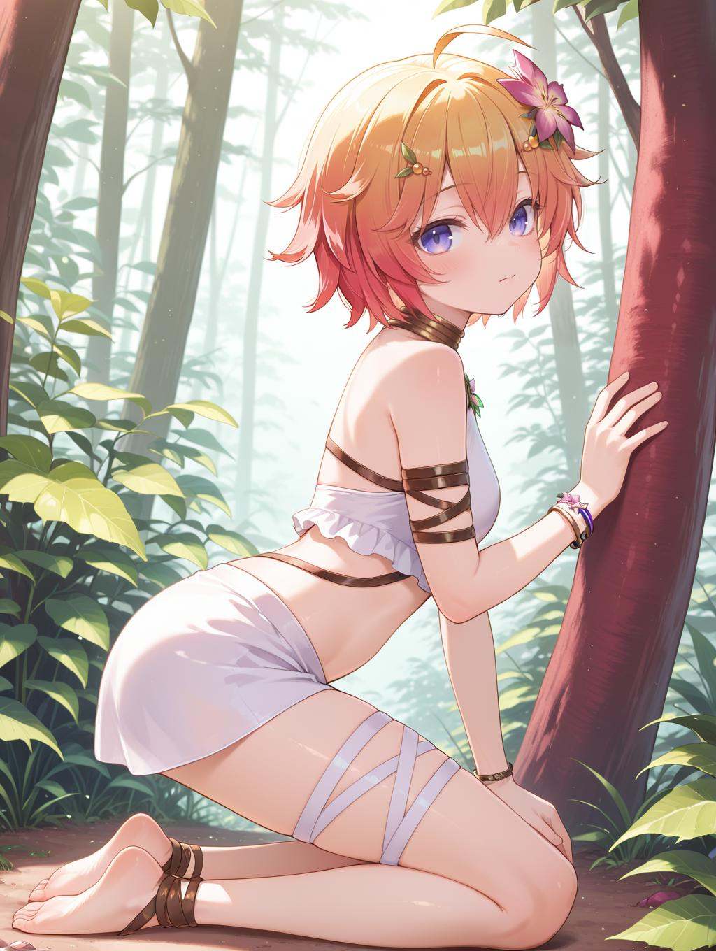 plant girl,  traptrix pudica,  1girl on Tensor.Art