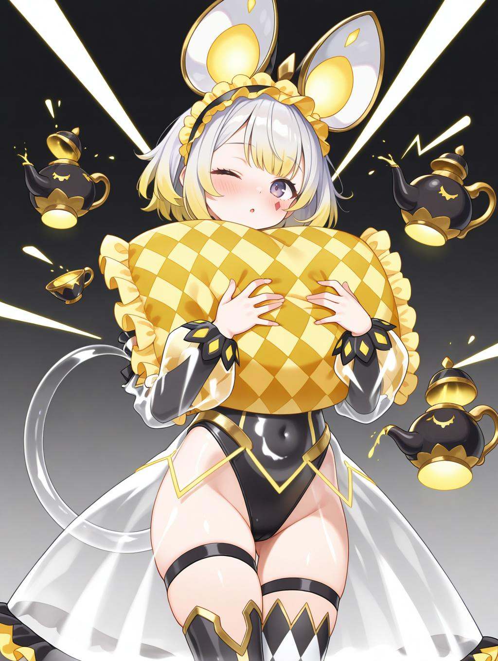 1girl,  one eye closed,  solo on Tensor.Art