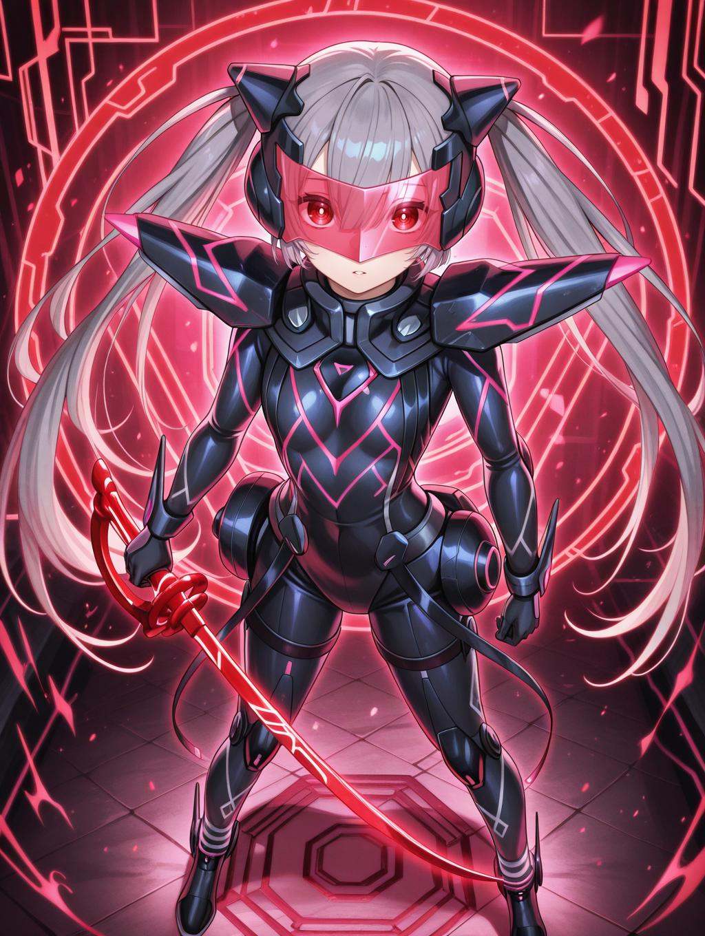 sky striker ace - roze,  1girl,  red katana on Tensor.Art