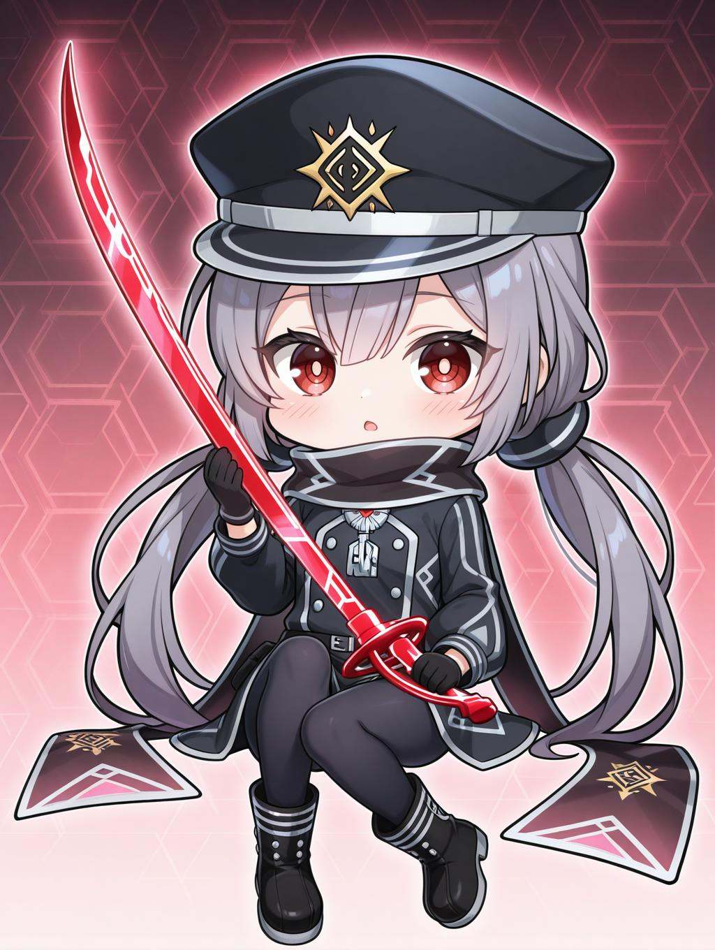 sky striker ace - roze,  1girl,  chibi on Tensor.Art