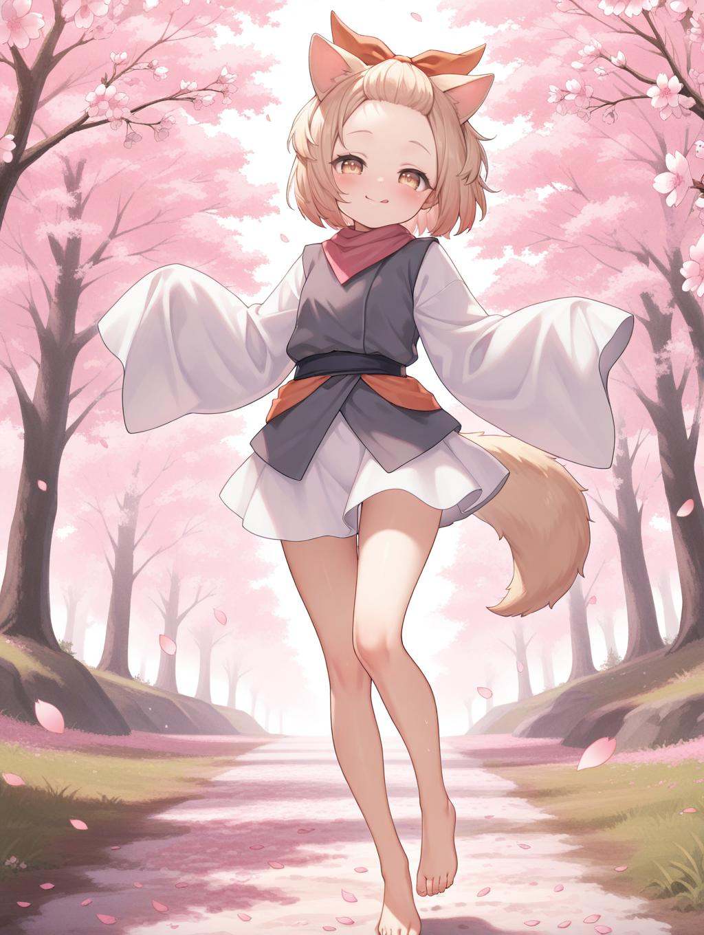 ash blossom & joyous spring,  1girl,  barefoot on Tensor.Art