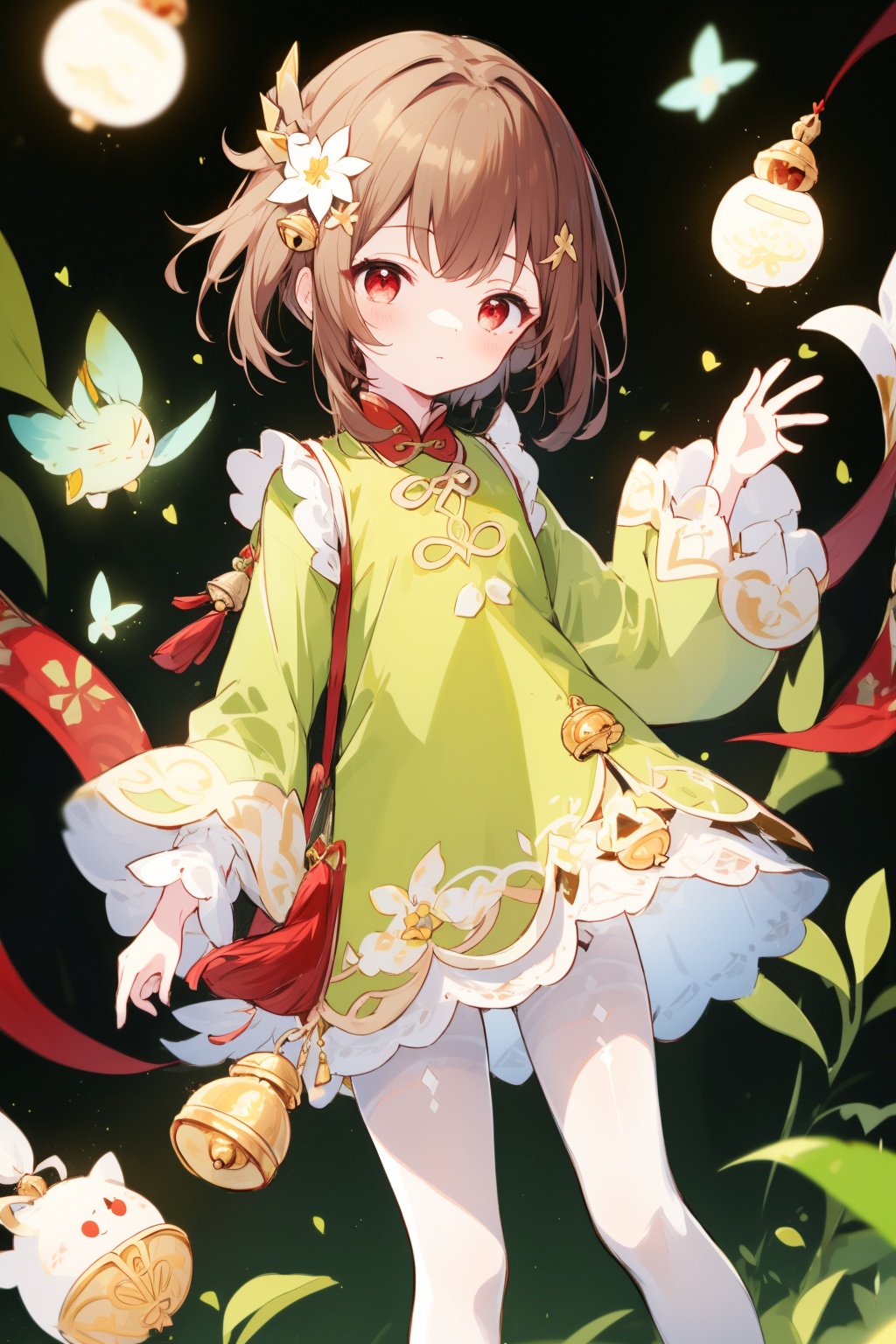 tag:yaoyao \(genshin impact\),  1girl,  brown hair on Tensor.Art