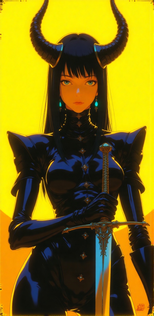 (Ultra-detailed digital art masterpiece,  retro 90s aesthetic,  inspired by Yoshiaki Kawajiri on Tensor.Art