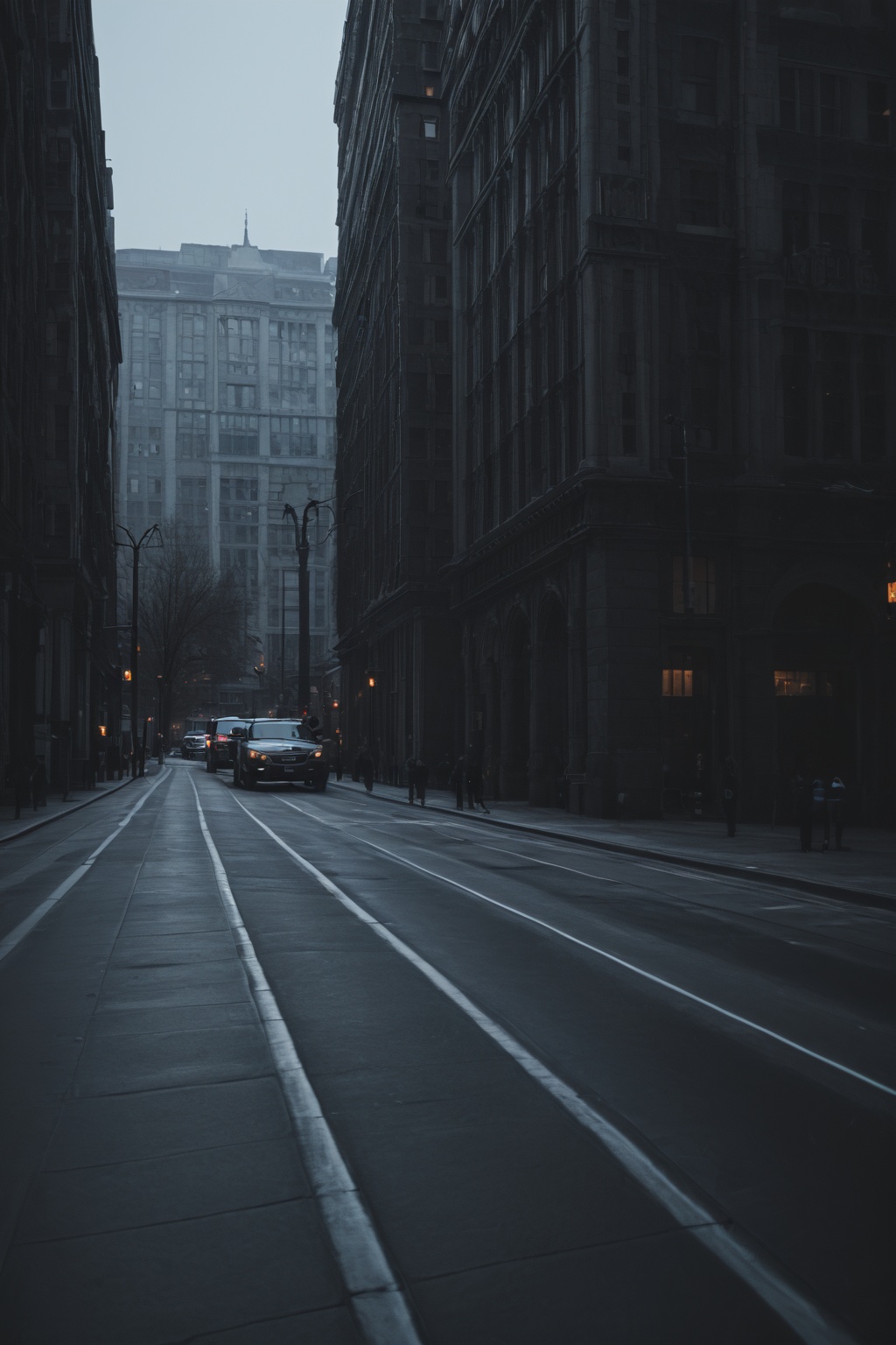 An abandoned place,  buildings,  unlit street on Tensor.Art