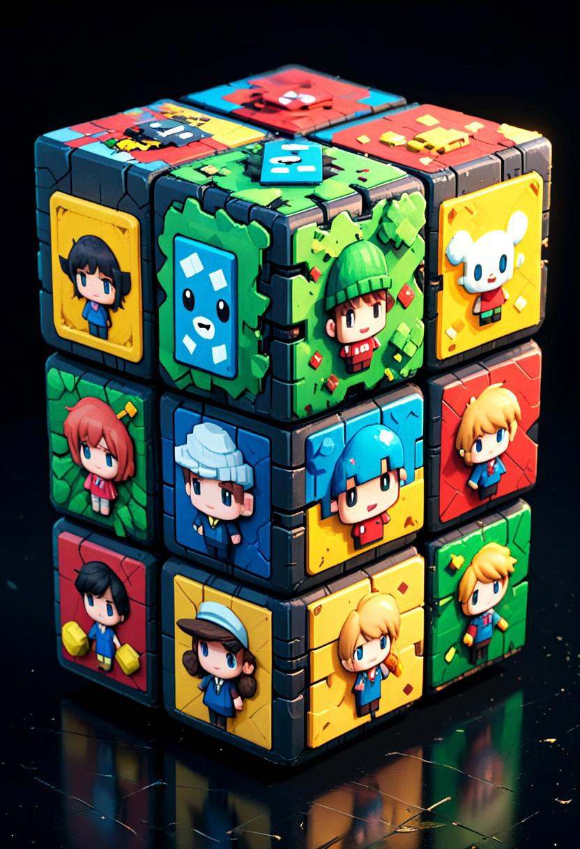 masterpiece,  best quality,  M1CR0CUB3D Hypixel Skyblock reimagined as a cube on Tensor.Art