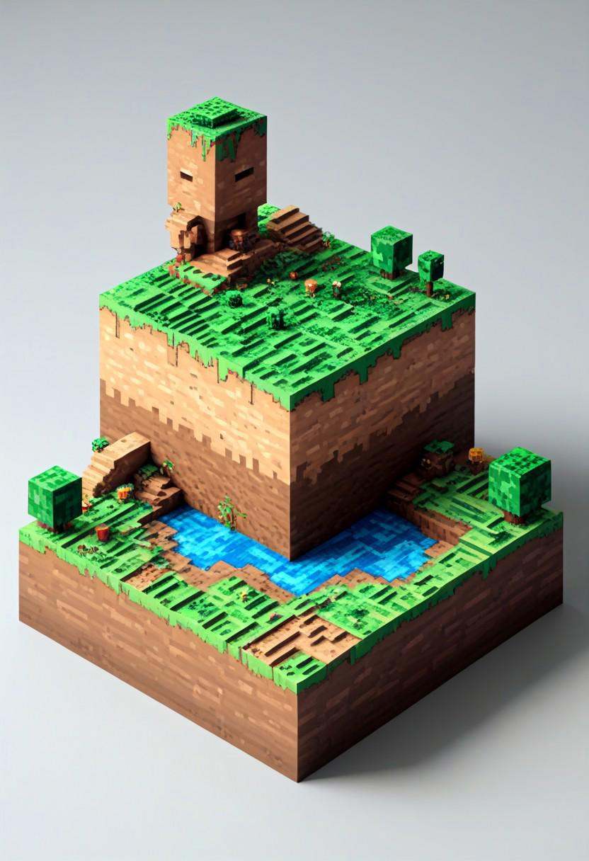 masterpiece,  best quality,  M1CR0CUB3D Isometric view of a Minecraft-inspired microworld cube on Tensor.Art