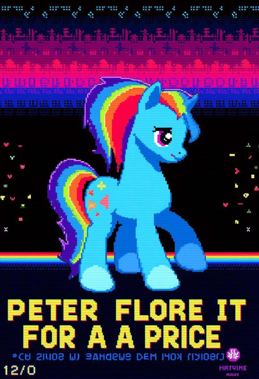 from MLP on a ,  saying “” and “”,  vibrant colors on Tensor.Art