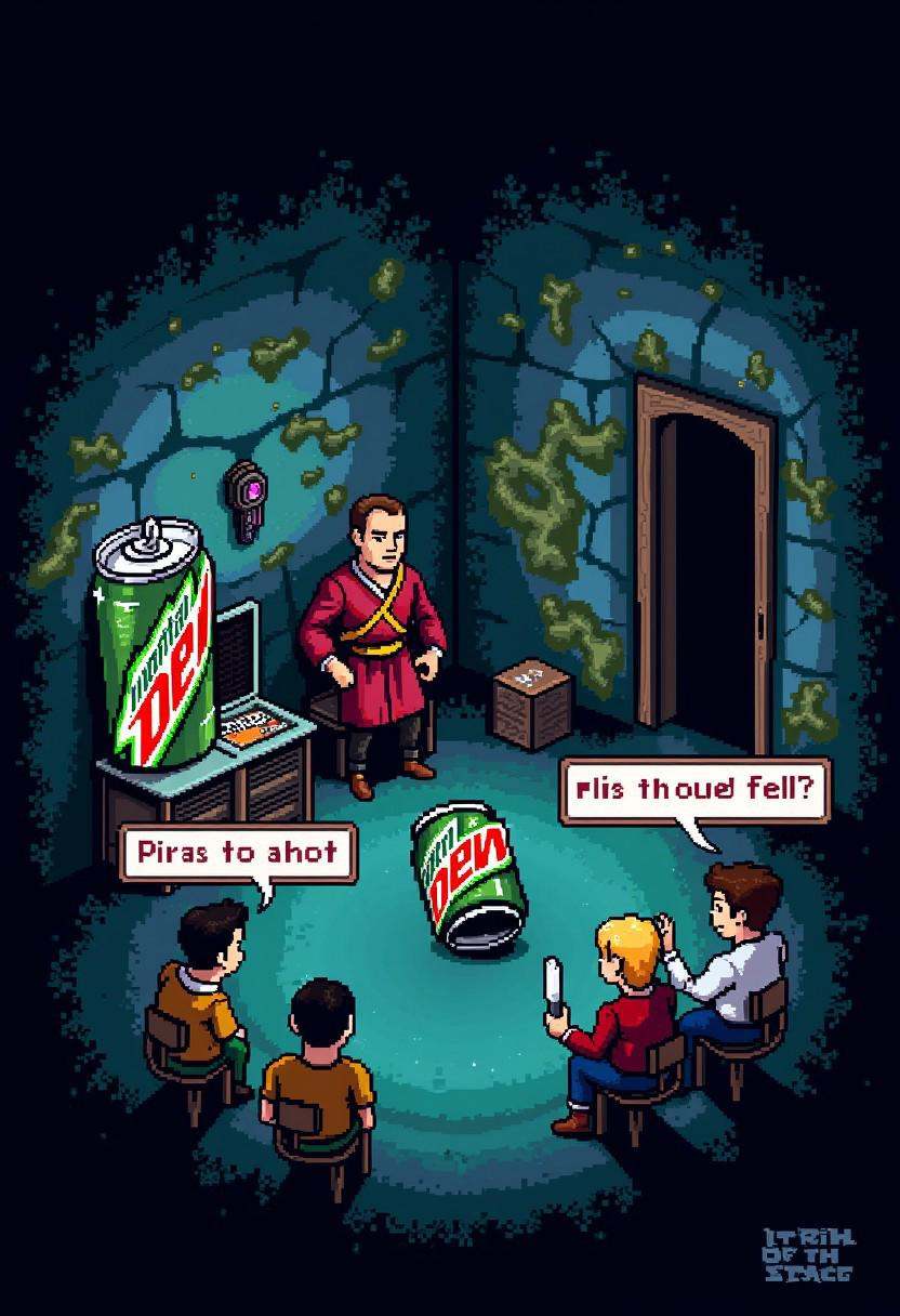 featuring a and players in a dark dungeon,  ,  looking confused on Tensor.Art