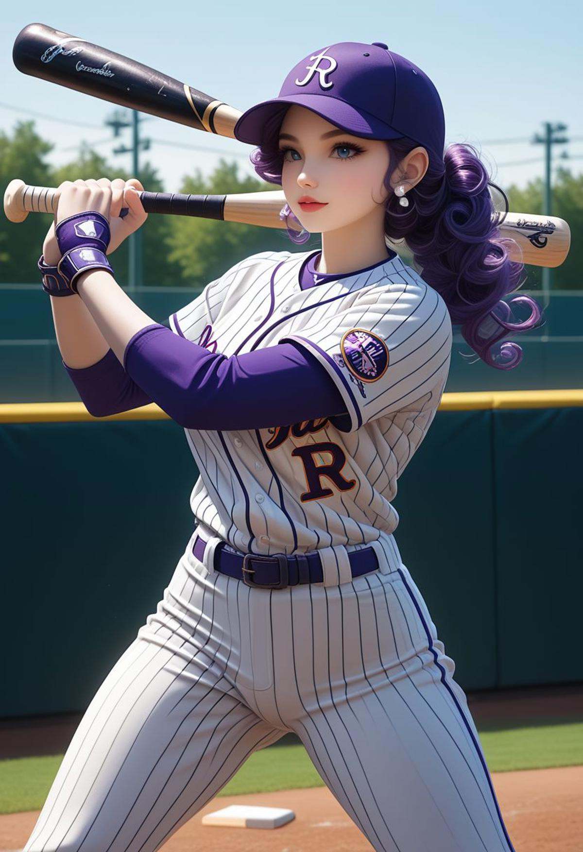 EnD_Niji_Sports,  source_pony,  Rarity playing baseball on Tensor.Art