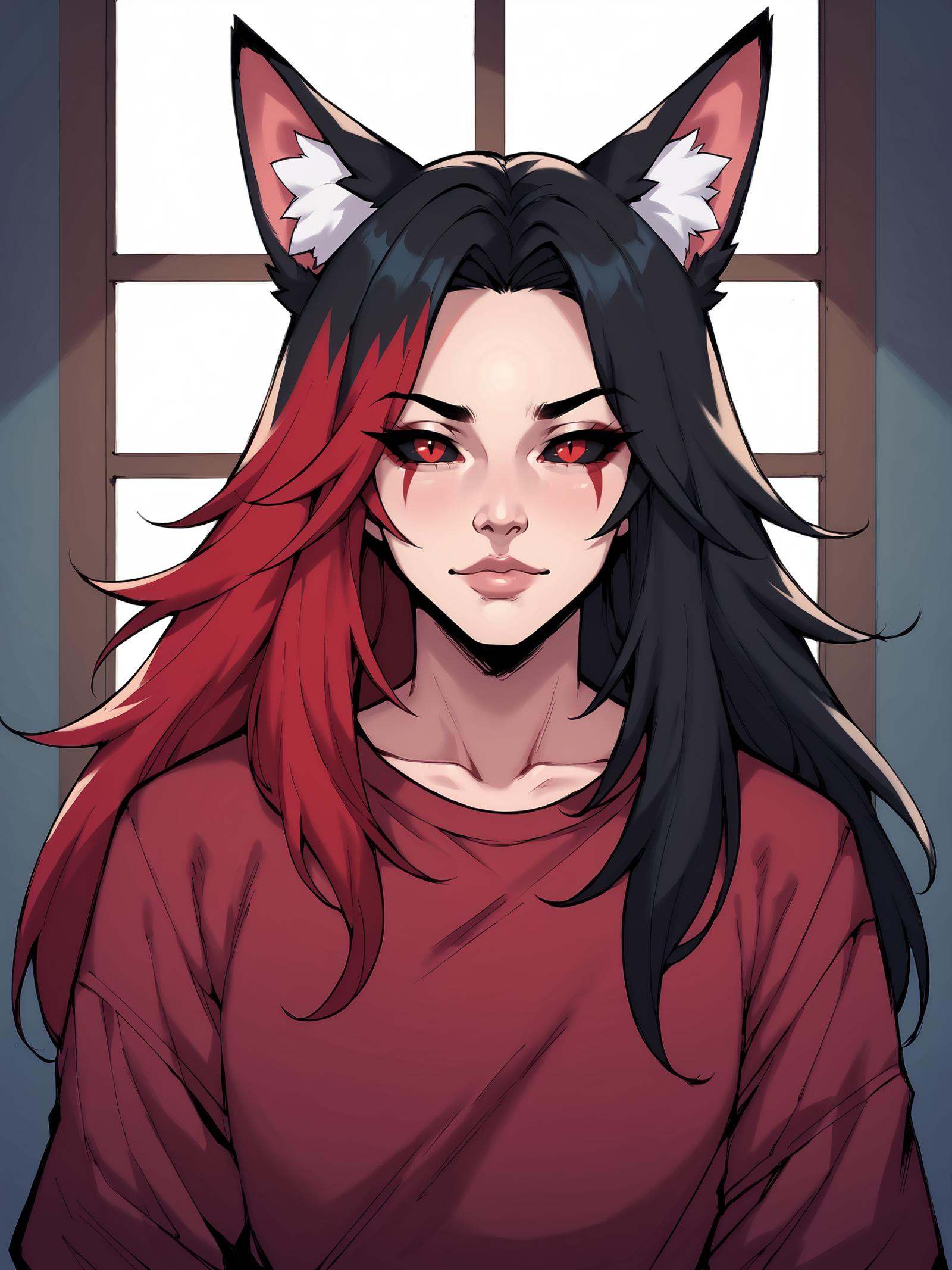 DemonFoxPDXL,  indoors,  window on Tensor.Art