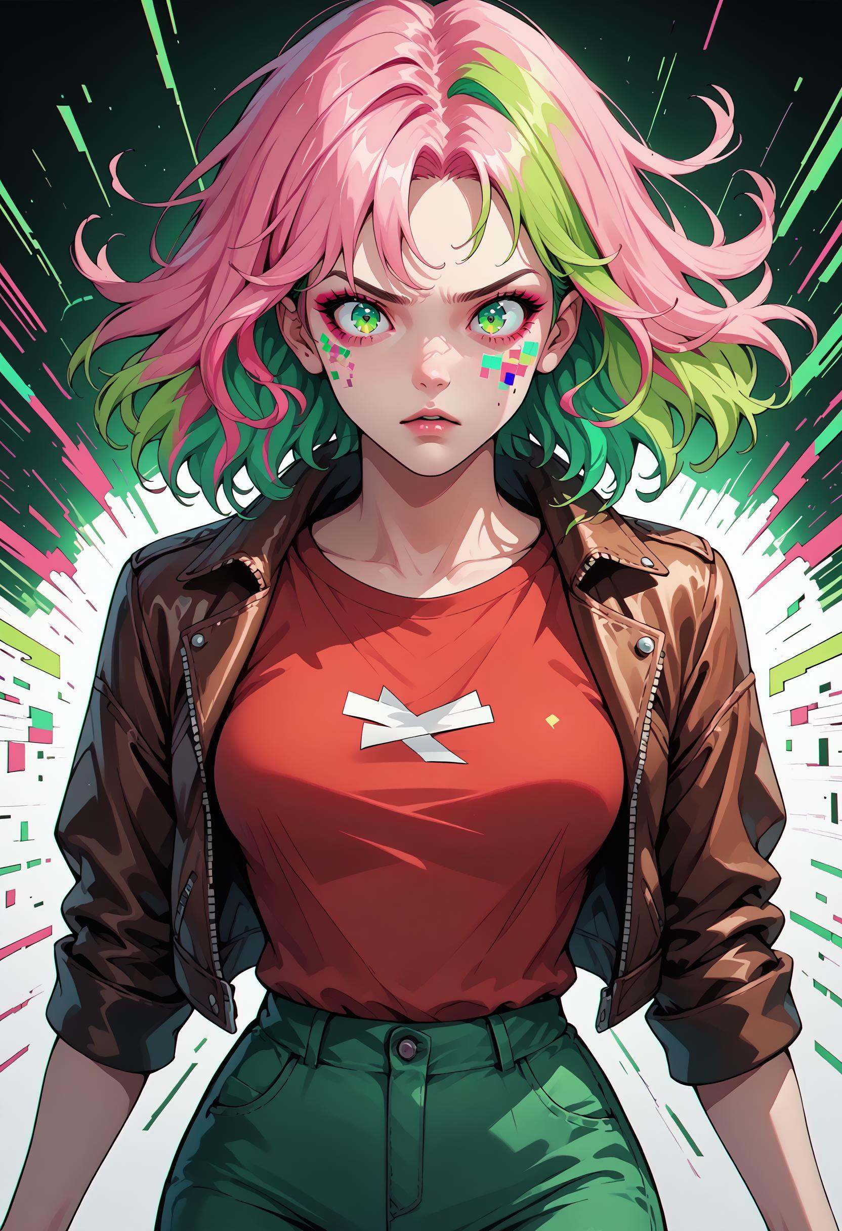 PonyXLV6_Scores BREAK 1girl,  green eyes,  kawaii on Tensor.Art
