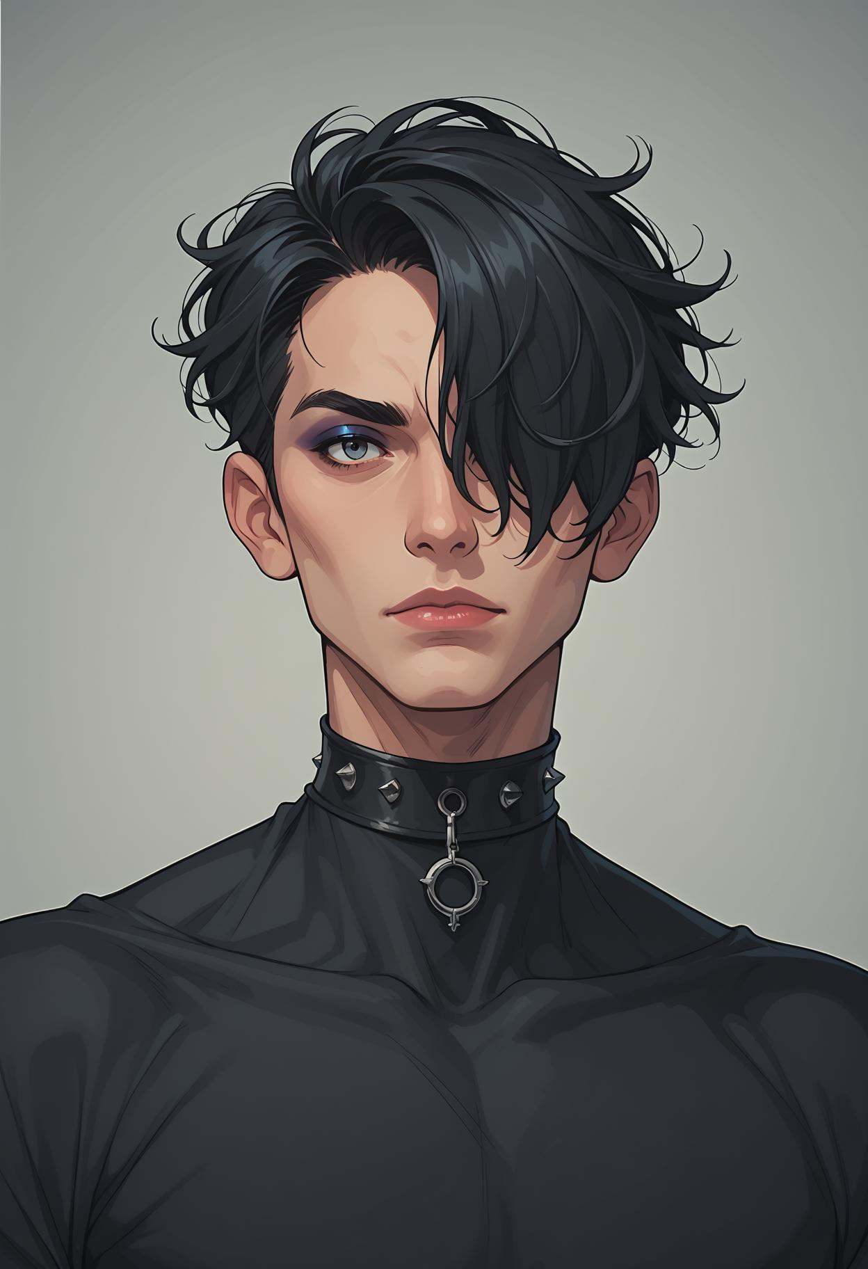 PonyXLV6_Scores BREAK solo,  makeup,  black hair on Tensor.Art