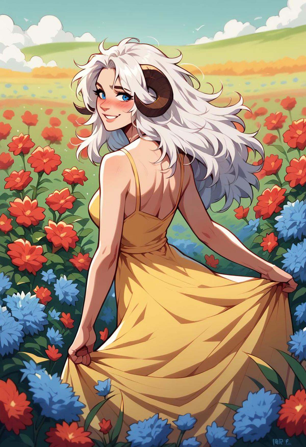 niji comix style,  white hair,  long hair on Tensor.Art