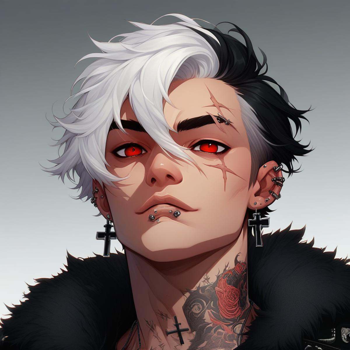 niji comix style,  piercing,  1boy on Tensor.Art