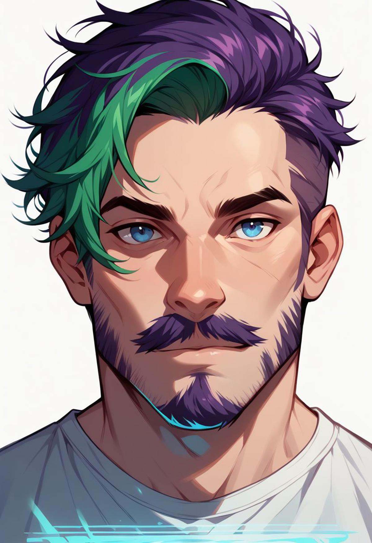 niji comix style,  facial hair,  1boy on Tensor.Art