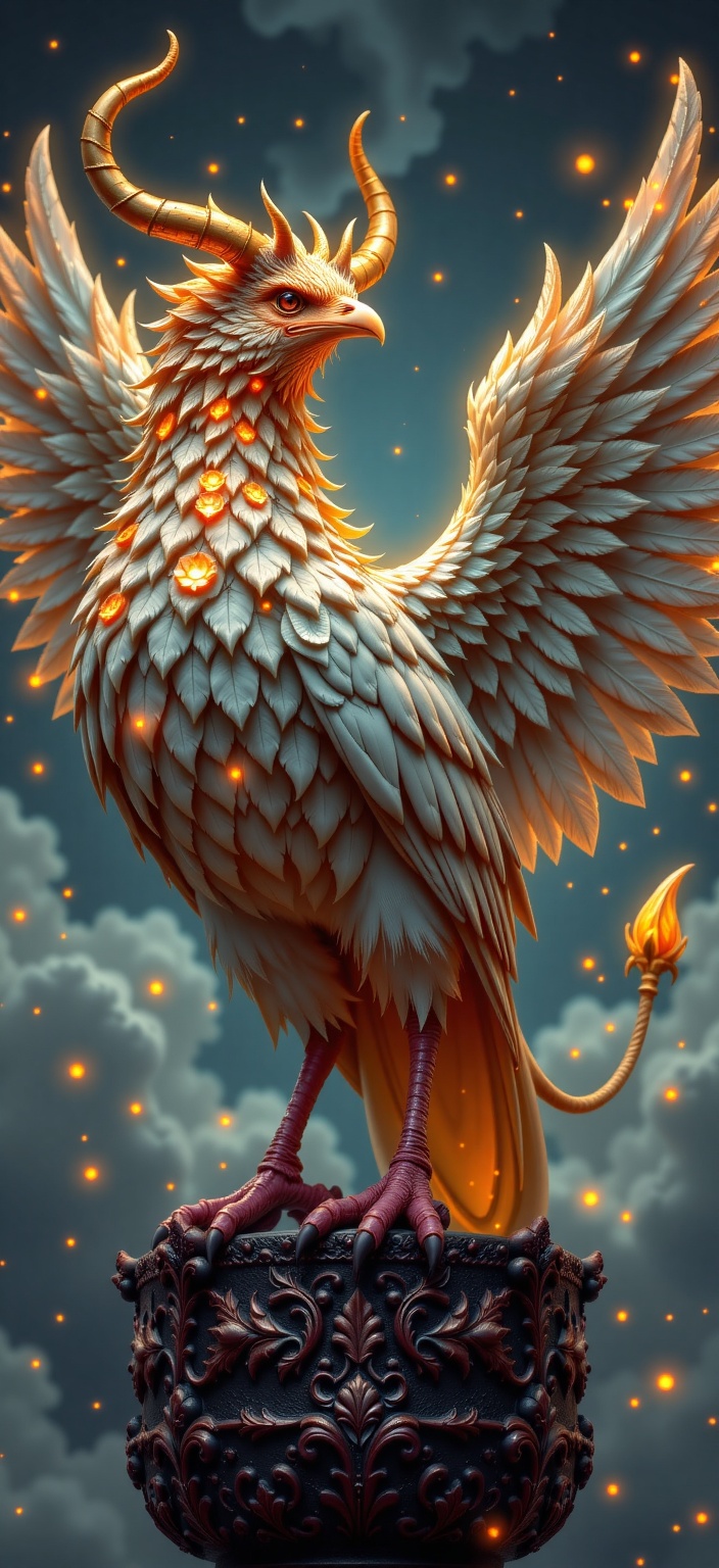 Magical realistic Angelic devil bird. on Tensor.Art