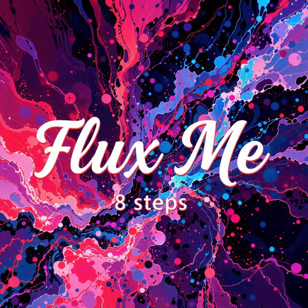 The image features a bright abstract background with a swirling,  colorful pattern that resembles flowing water or liquid....