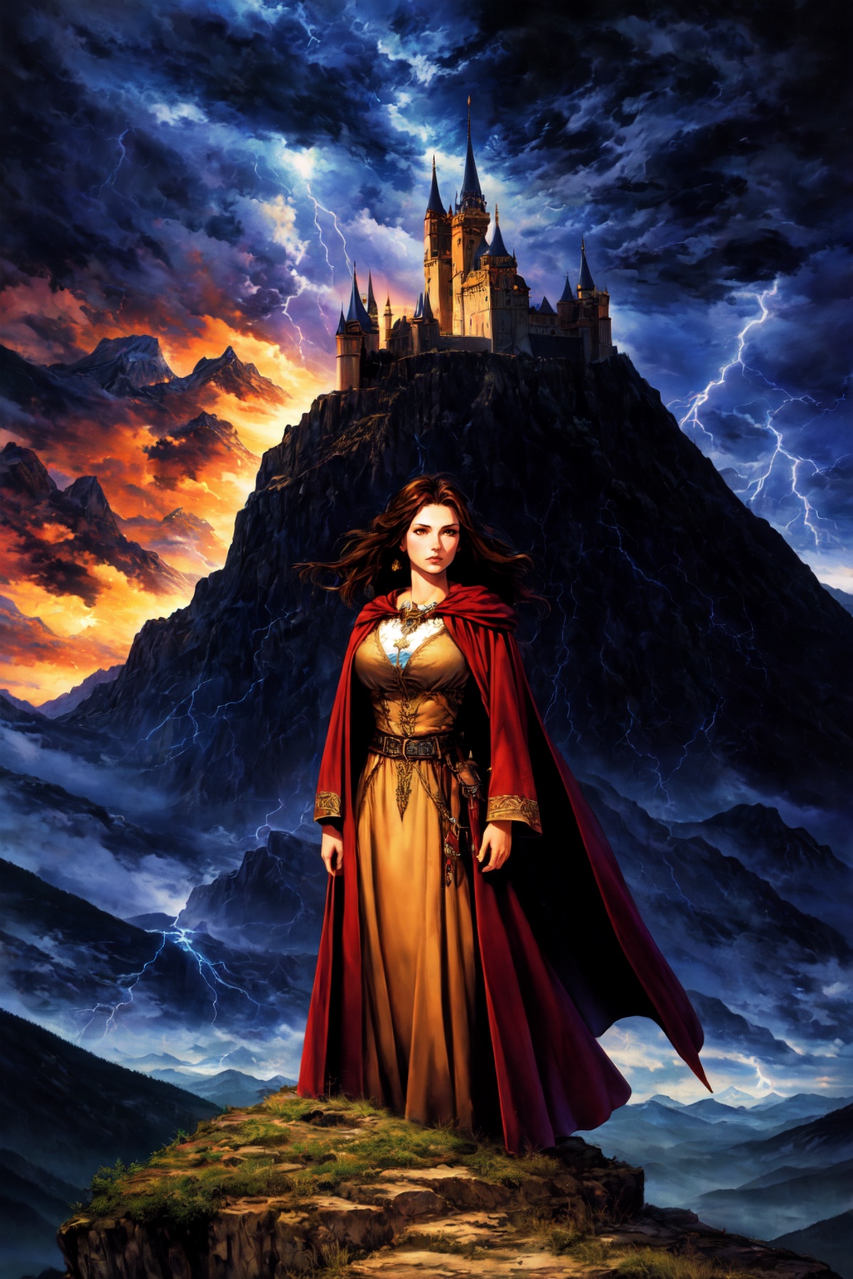 FantasyBookCover Style,  1girl,  large breasts on Tensor.Art