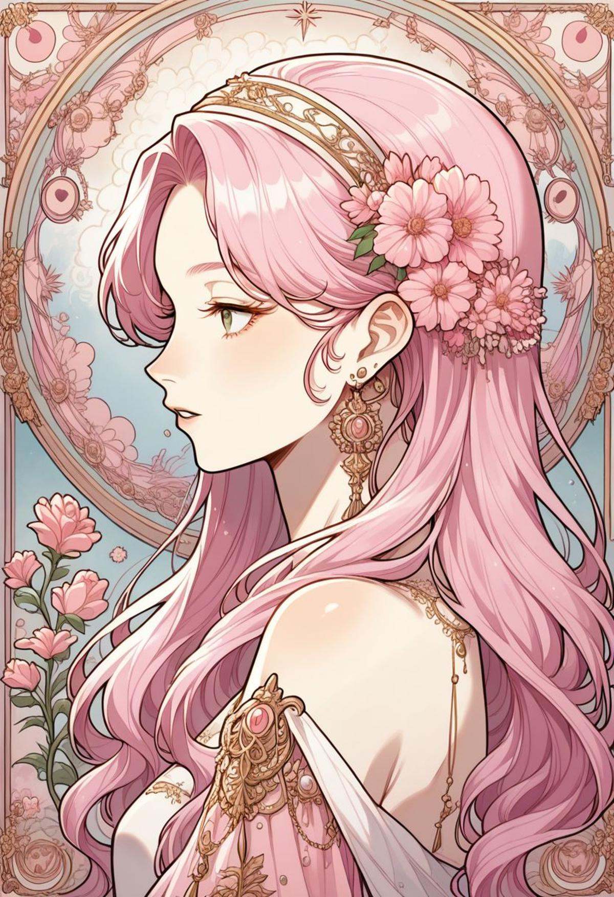 pastel style,  1girl,  flower on Tensor.Art