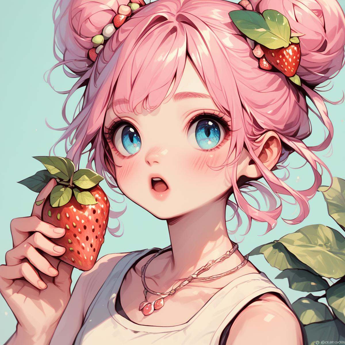 pastel style,  1girl,  food on Tensor.Art