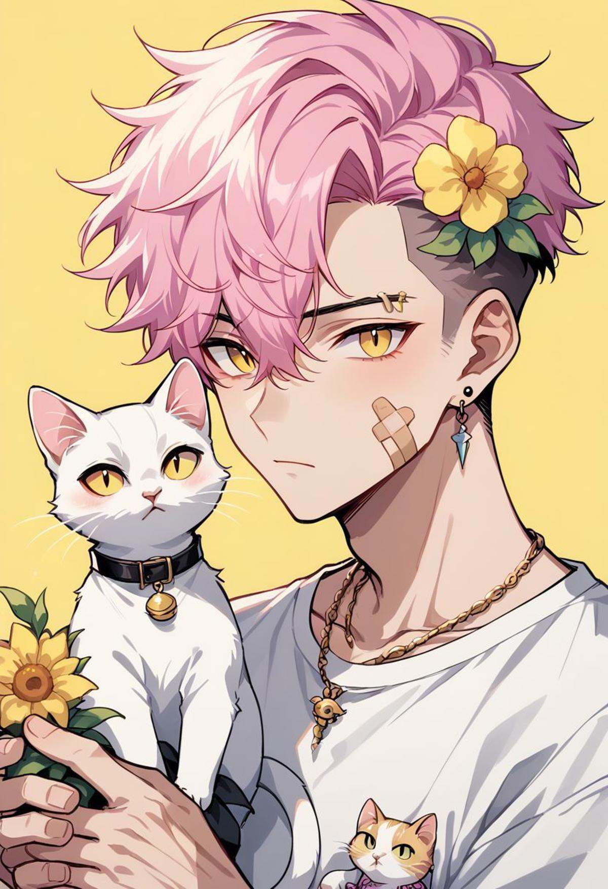 pastel style,  1boy,  flower on Tensor.Art
