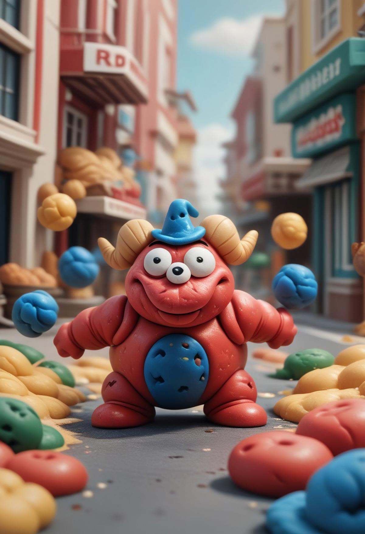 endplay_domorph,  made of playdough,  a political figure made of different colored playdough on Tensor.Art