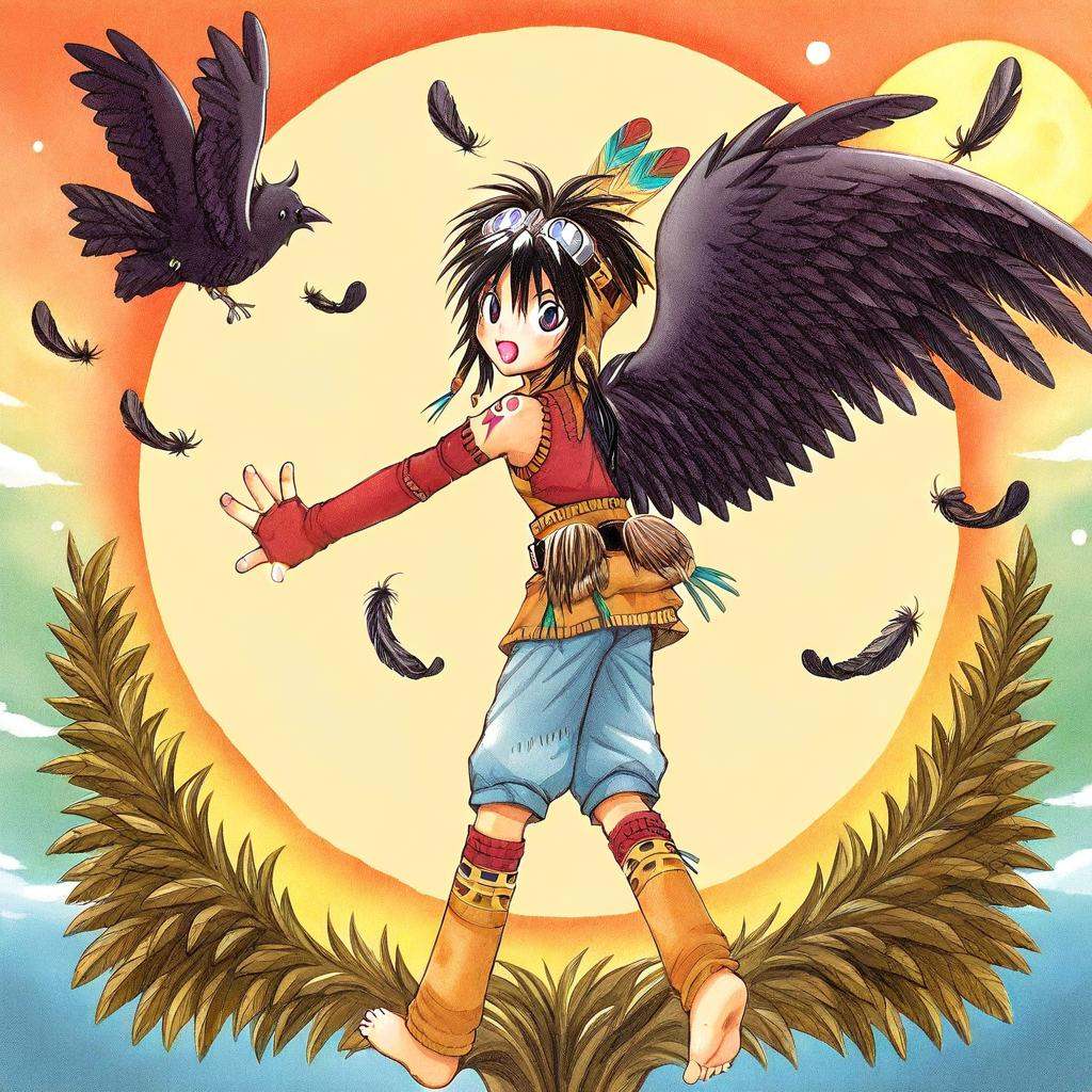 cooroplusanima,  arms spread,  barefoot on Tensor.Art