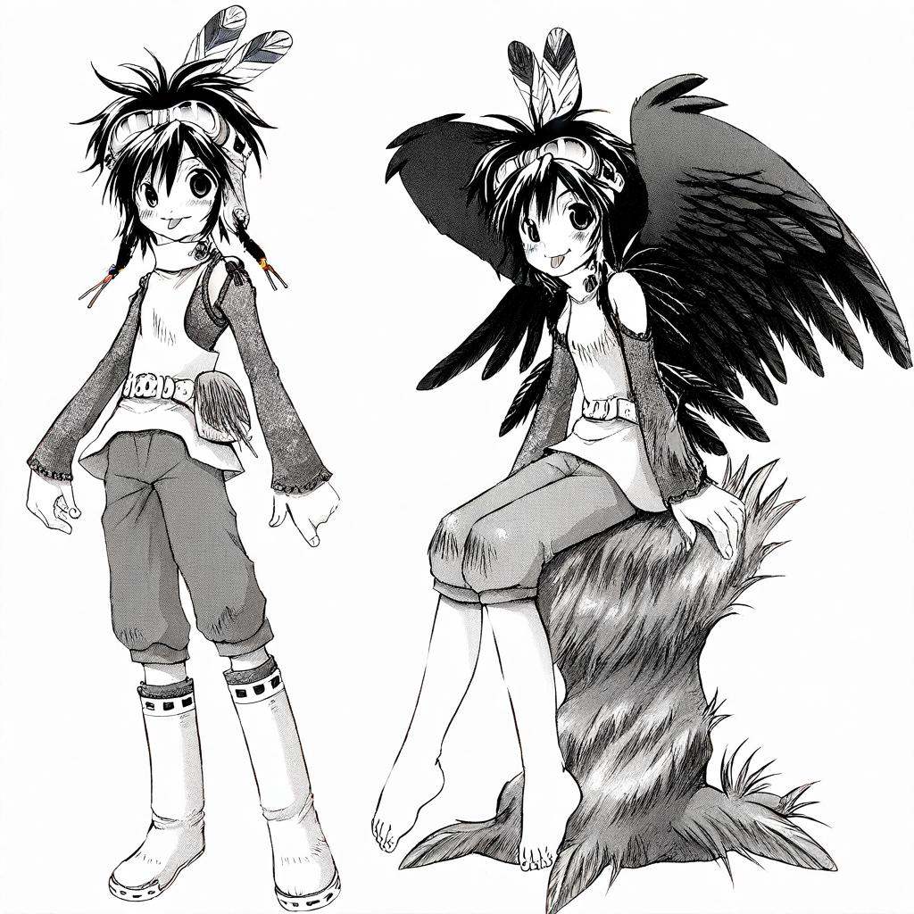 cooroplusanima,  angelic appearance,  bird head on Tensor.Art