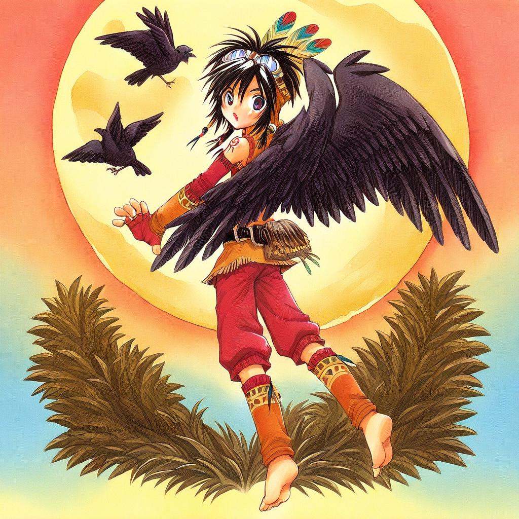 cooroplusanima,  arms spread,  barefoot on Tensor.Art
