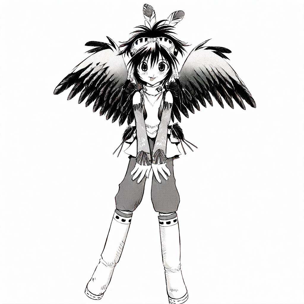 cooroplusanima,  angelic appearance,  bird head on Tensor.Art