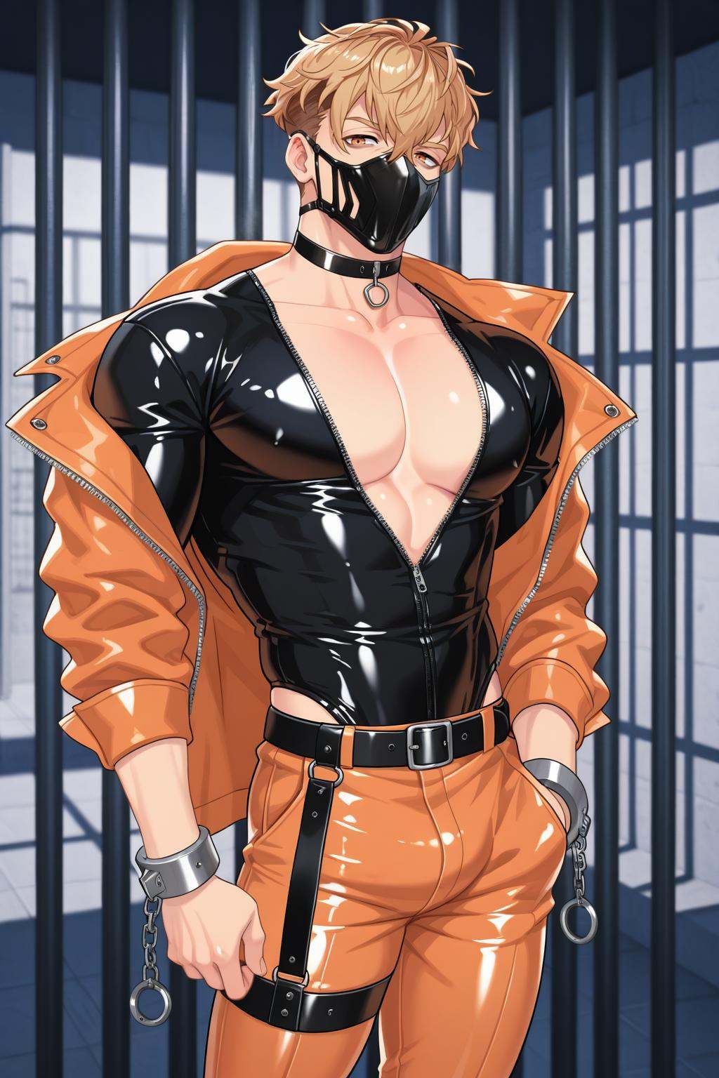 quincy,  prison,  open clothes on Tensor.Art