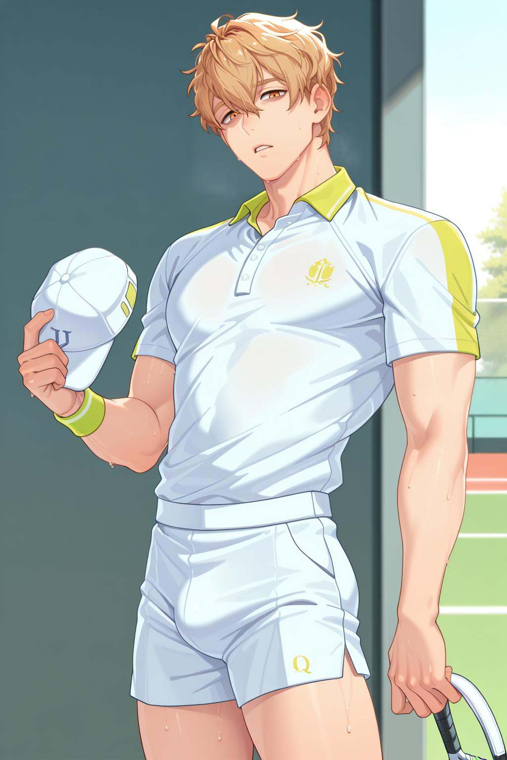 quincy,  hair between eyes,  tennis_uniform on Tensor.Art