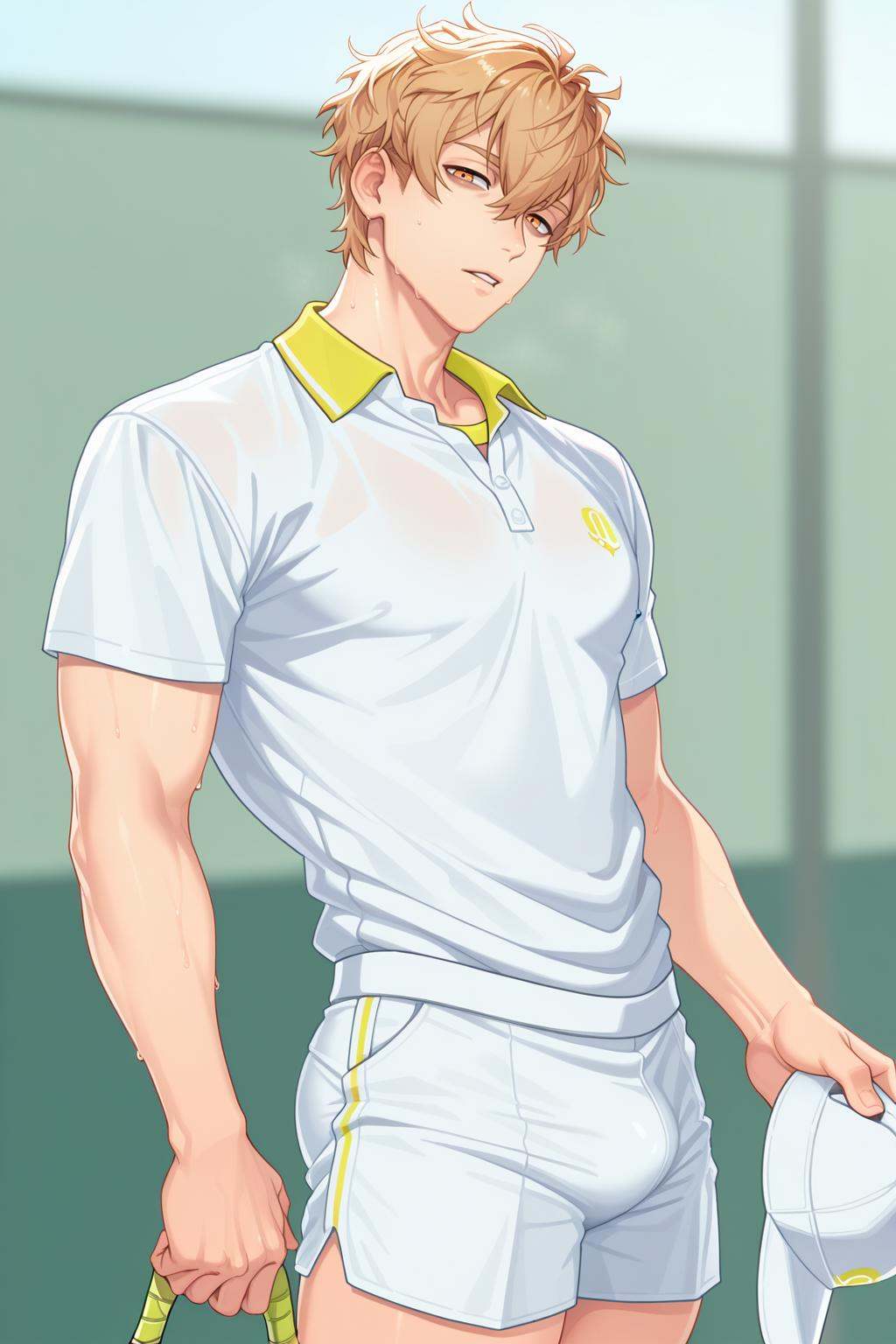 quincy,  hair between eyes,  tennis_uniform on Tensor.Art