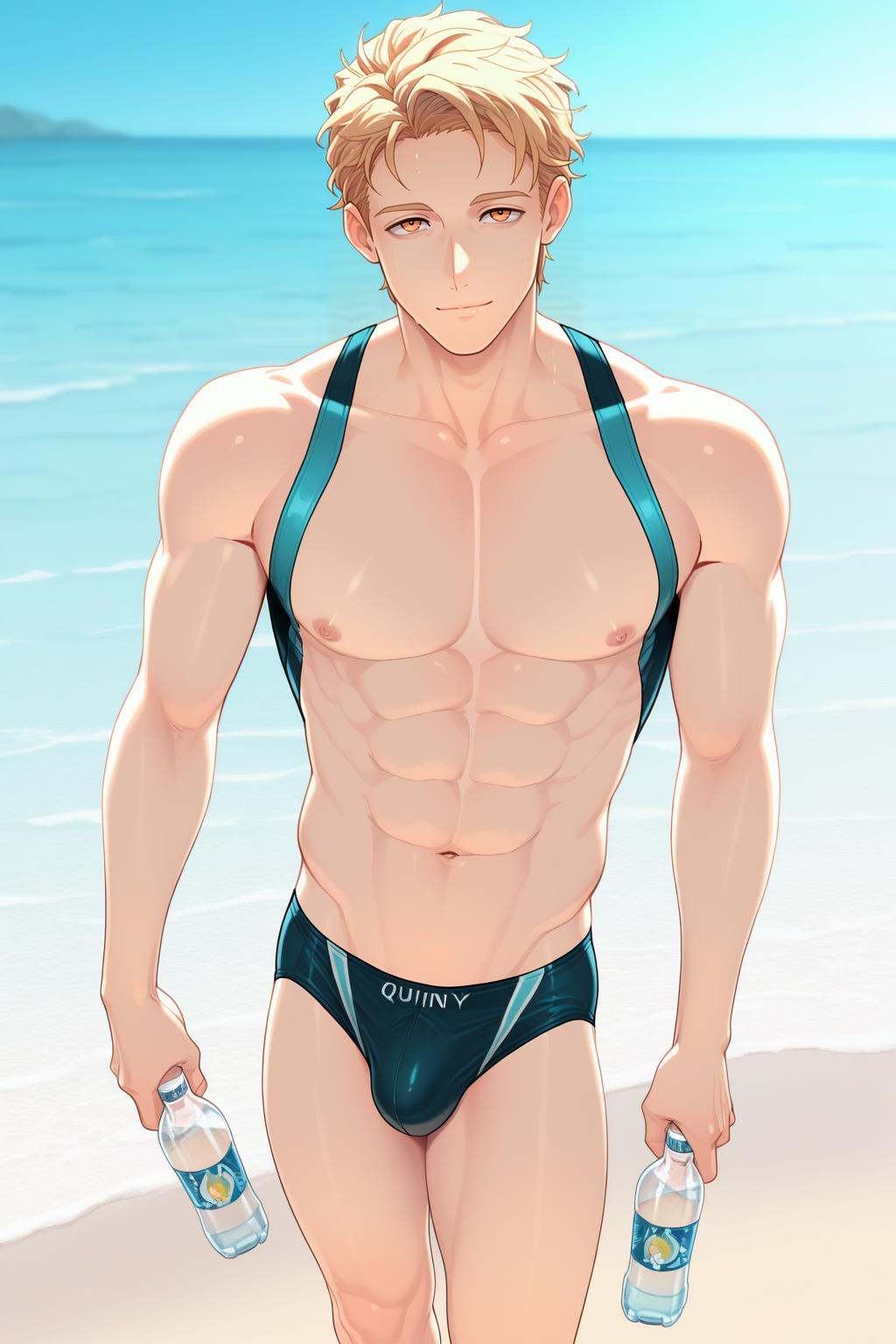 quincy,  forehead,  swimsuit on Tensor.Art