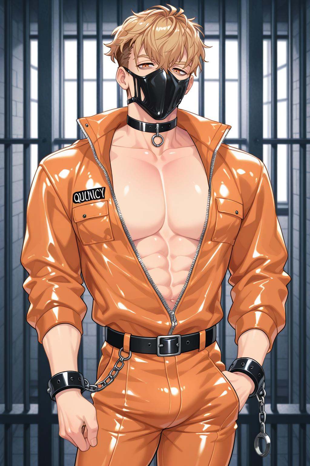 quincy,  prison,  open clothes on Tensor.Art