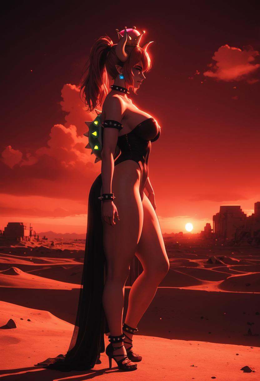 bowsette,  large thighs,  large breasts on Tensor.Art