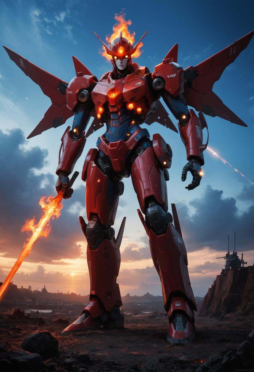robot,  (mecha),  v-fin on Tensor.Art