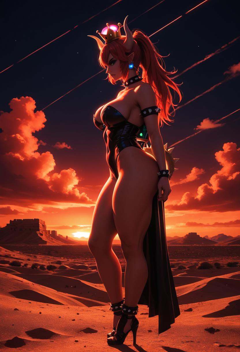 bowsette,  large thighs,  large breasts on Tensor.Art