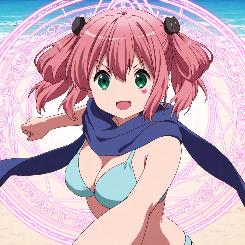 Shichimiya satone,  Chuunibyou demo koi ga shitai!,  pink hair on Tensor.Art