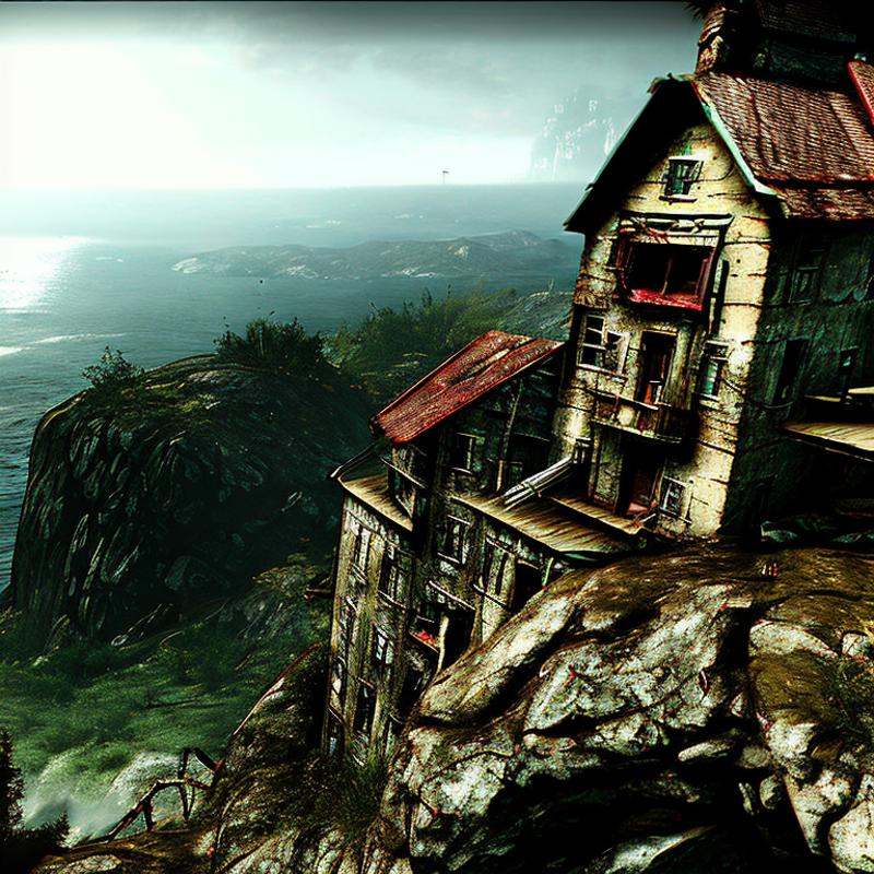 A house on the top of a cliff,  by Apocofy on Tensor.Art