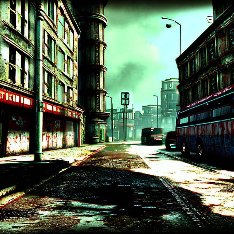 A bus at the bus stop on a uk street,  by Apocofy on Tensor.Art