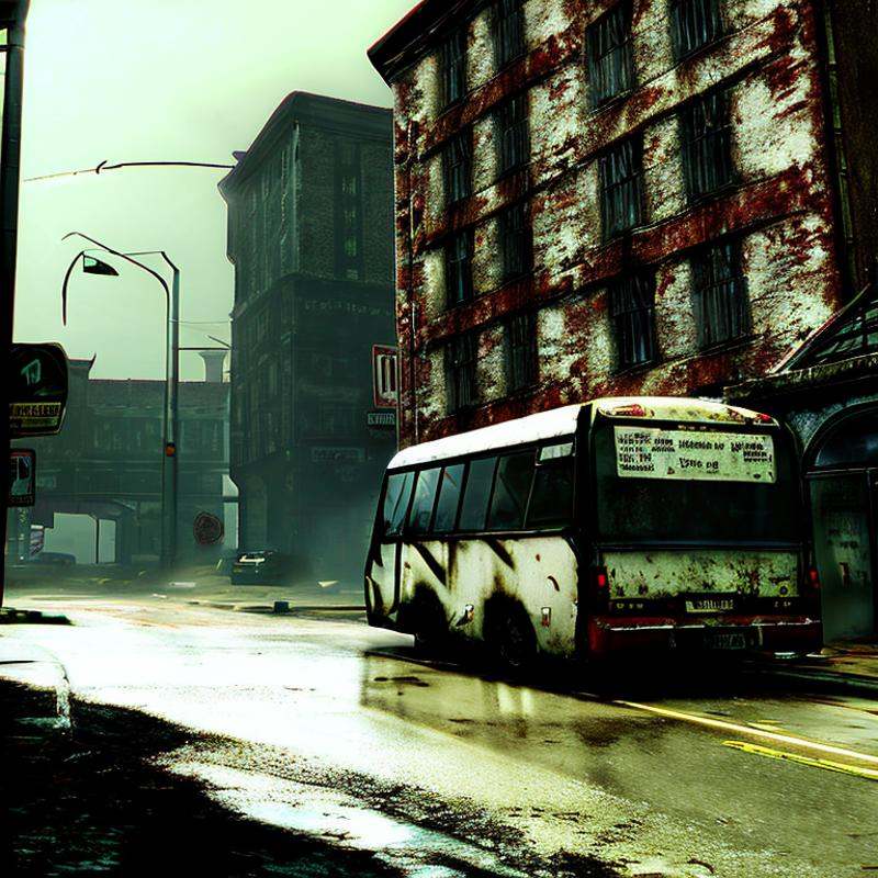 A bus at the bus stop on a uk street,  by Apocofy on Tensor.Art