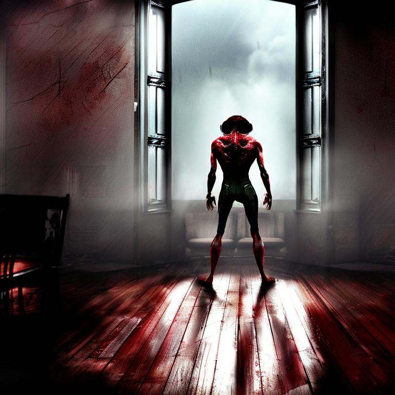 something evil looking in from outside a window,  as seen from inside a cosy living room,  outside is raining on Tensor.Art