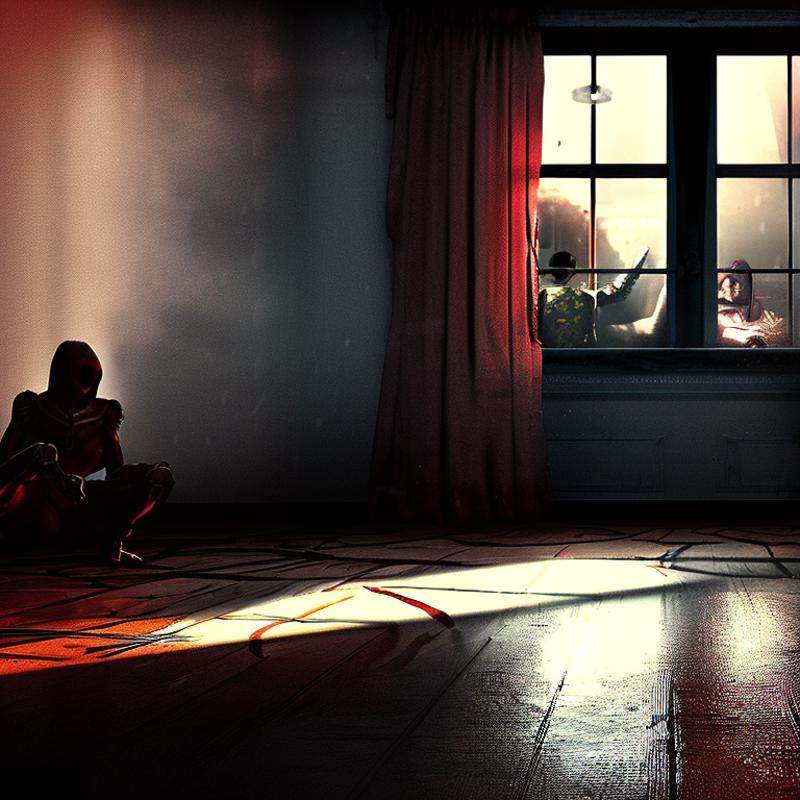 something evil looking in from outside a window,  as seen from inside a cosy living room,  outside is raining on Tensor.Art